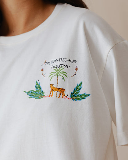 Care Free Cropped Tee Blanco