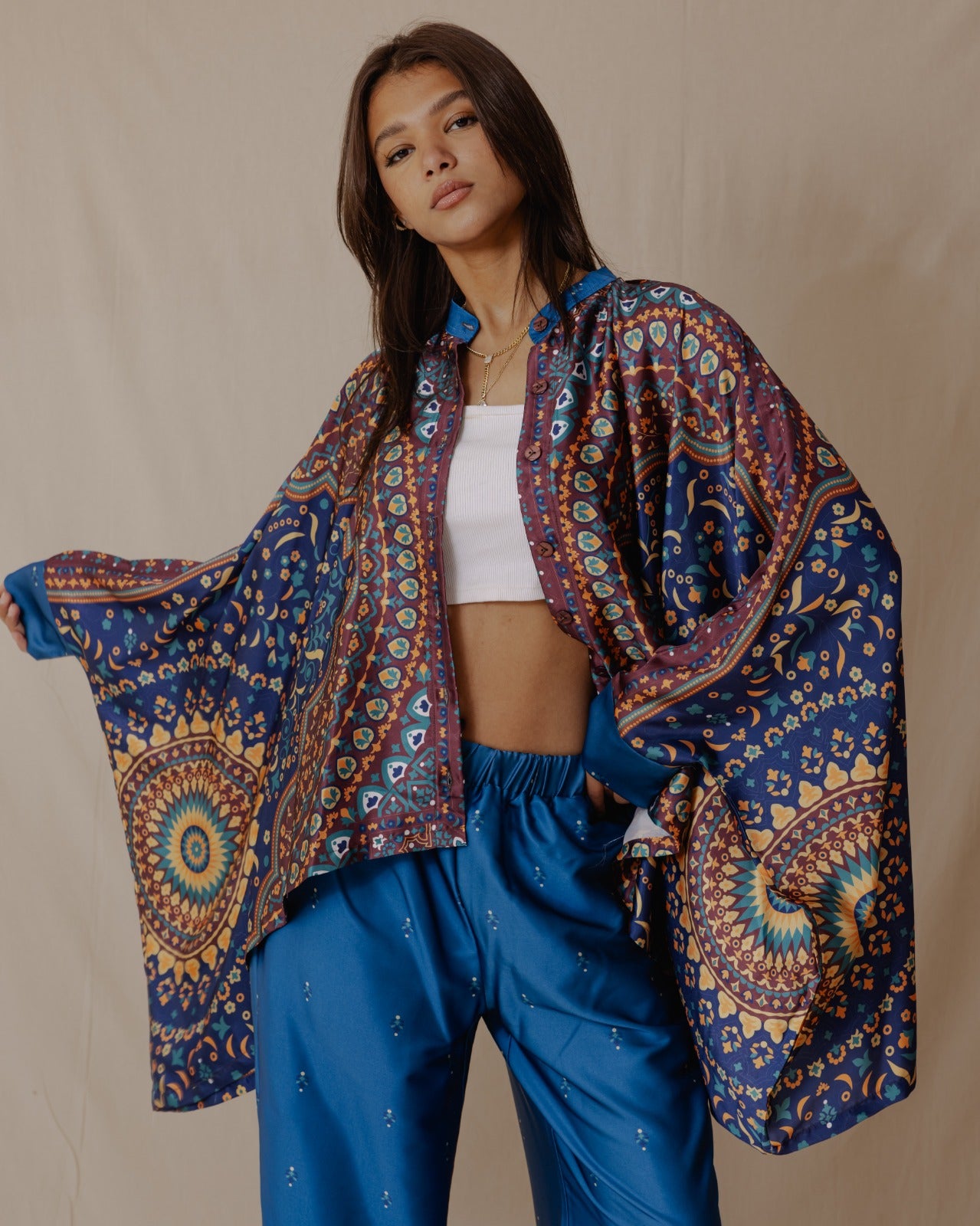 Ensemble Cape Oriental Bleu