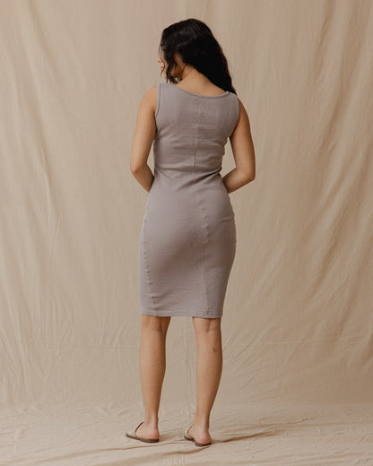 Vestido Minimal De Canalé Lila