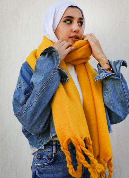 Plain Winter Scarf Yellow