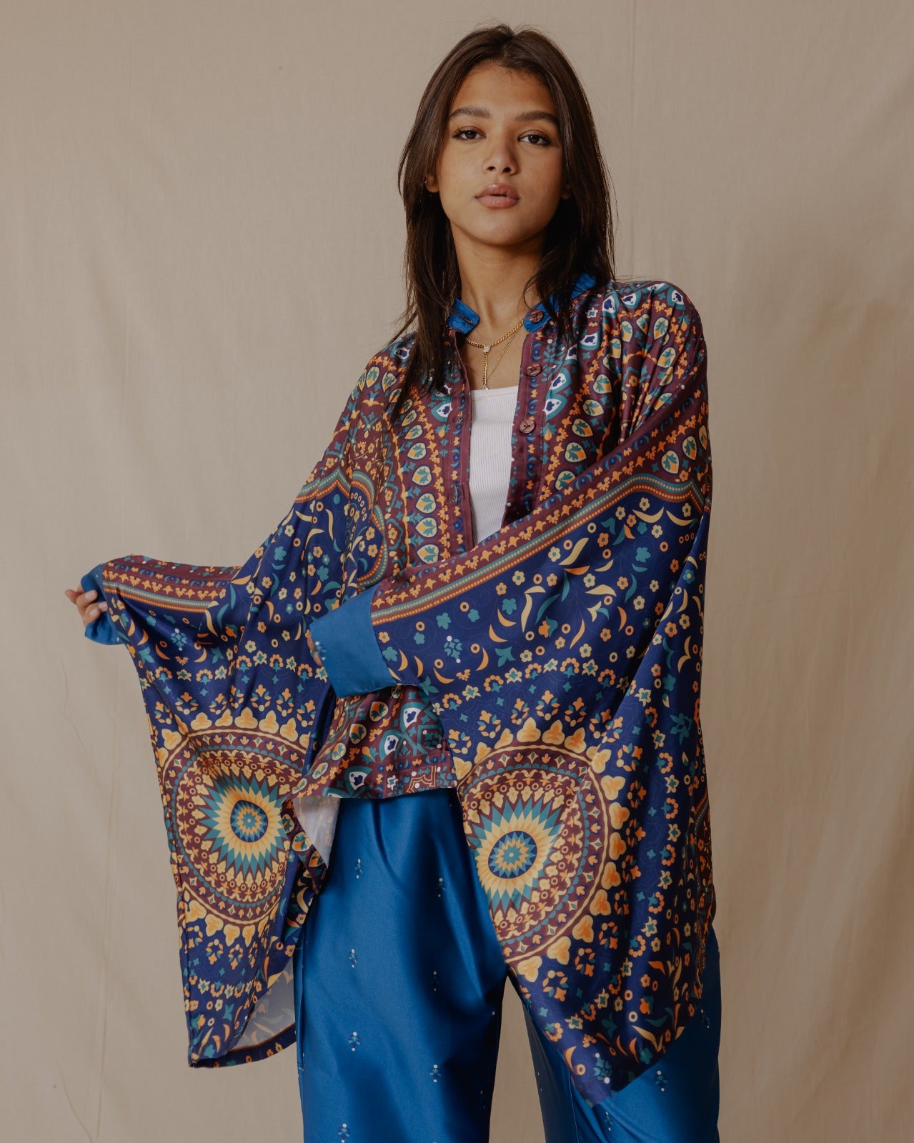 Ensemble Cape Oriental Bleu