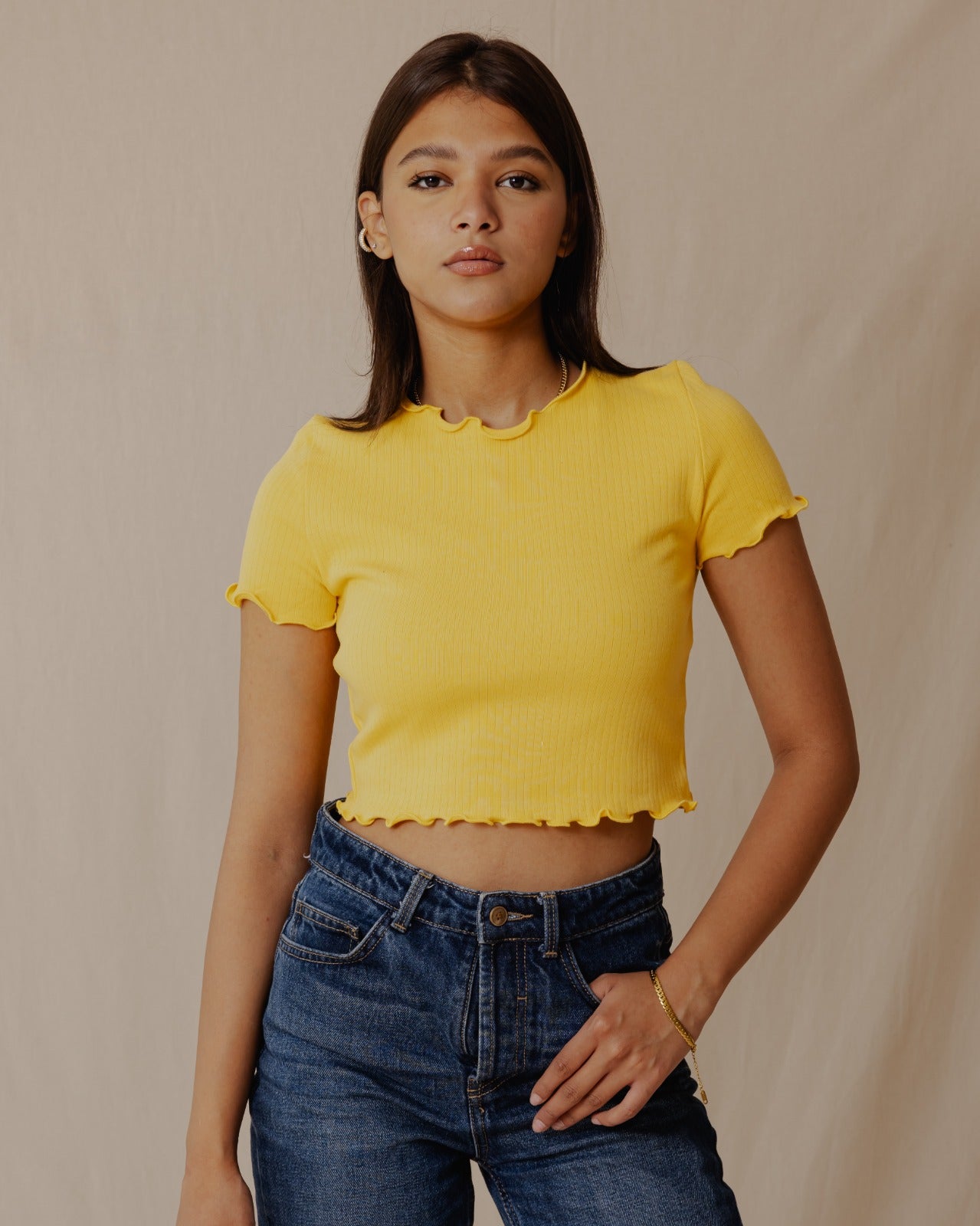 Crop Top Tous les jours Jaune