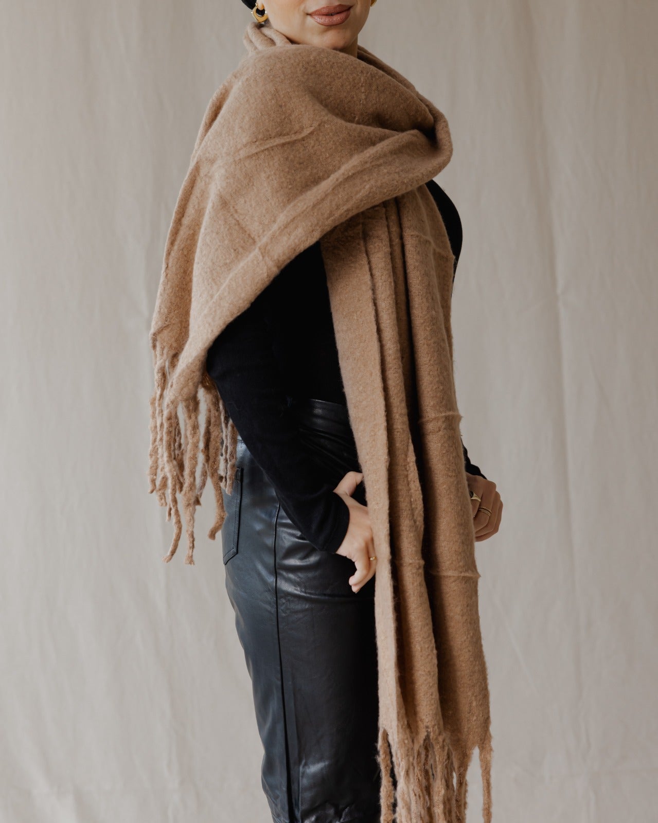 Plain Winter Scarf Camel