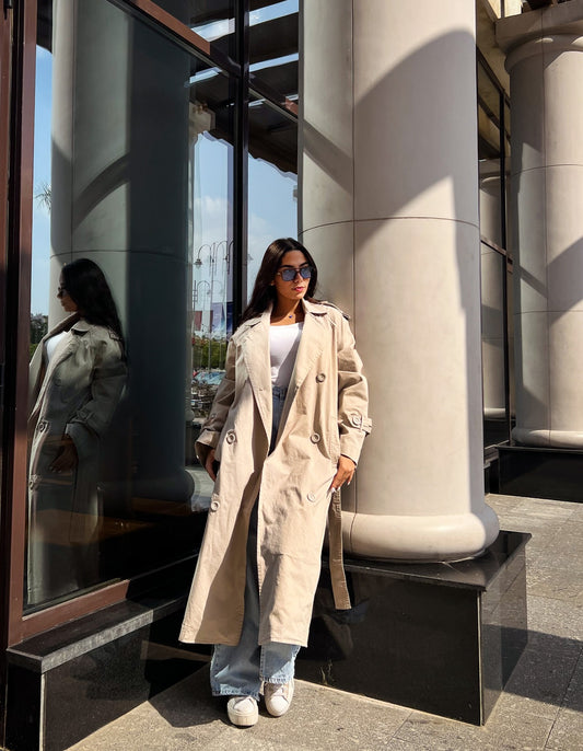 Relax Fit Trench Coat Bege