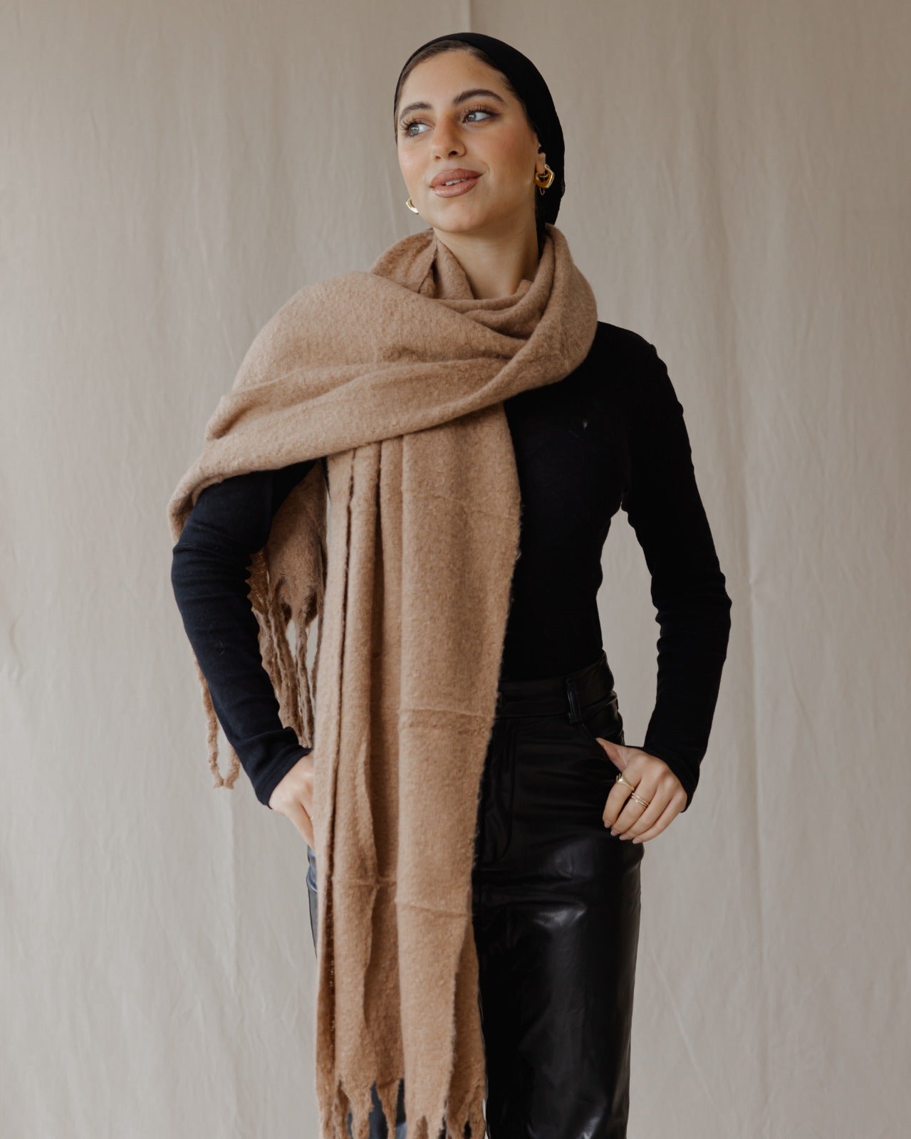 Plain Winter Scarf Camel