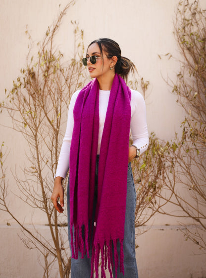 Plain Winter Scarf Plum