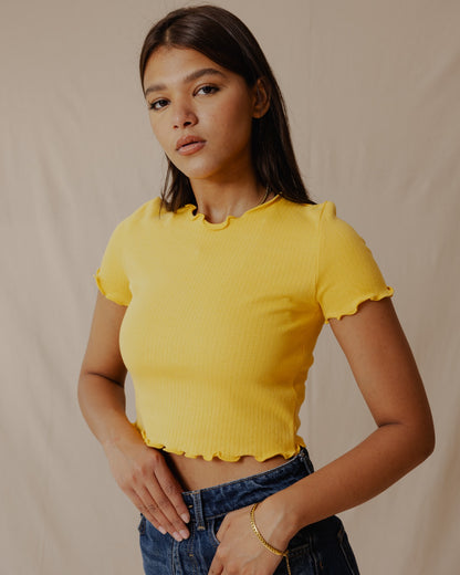 Crop Top Tous les jours Jaune