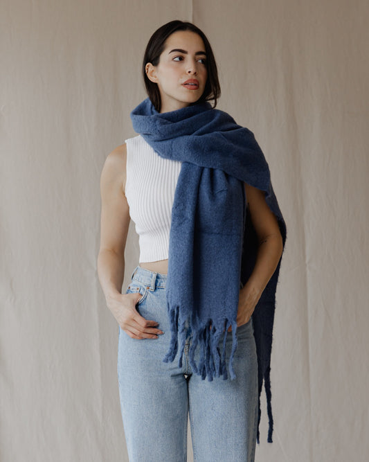 Plain Winter Scarf Petroleum