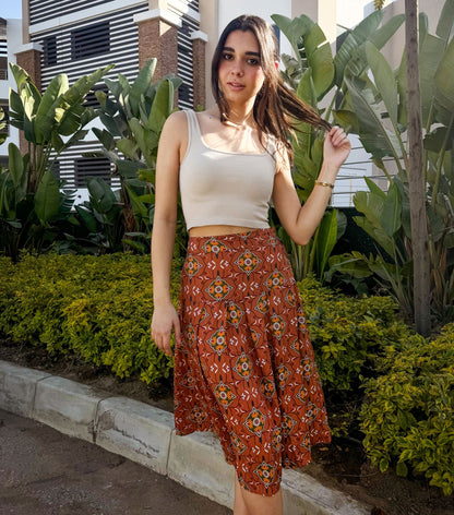 Suri Midi Skirt In Cinnamon