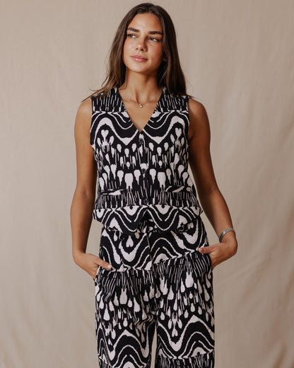 Ikat Cotton Set Black X White