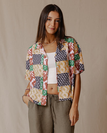 Camisa Patchwork Verão Marrom