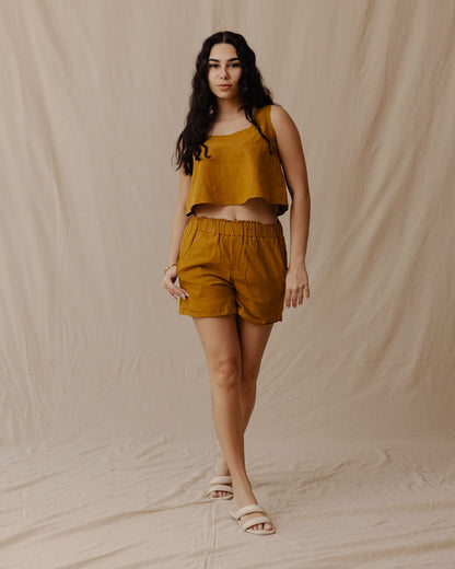 Minimal Linen Set Mustard