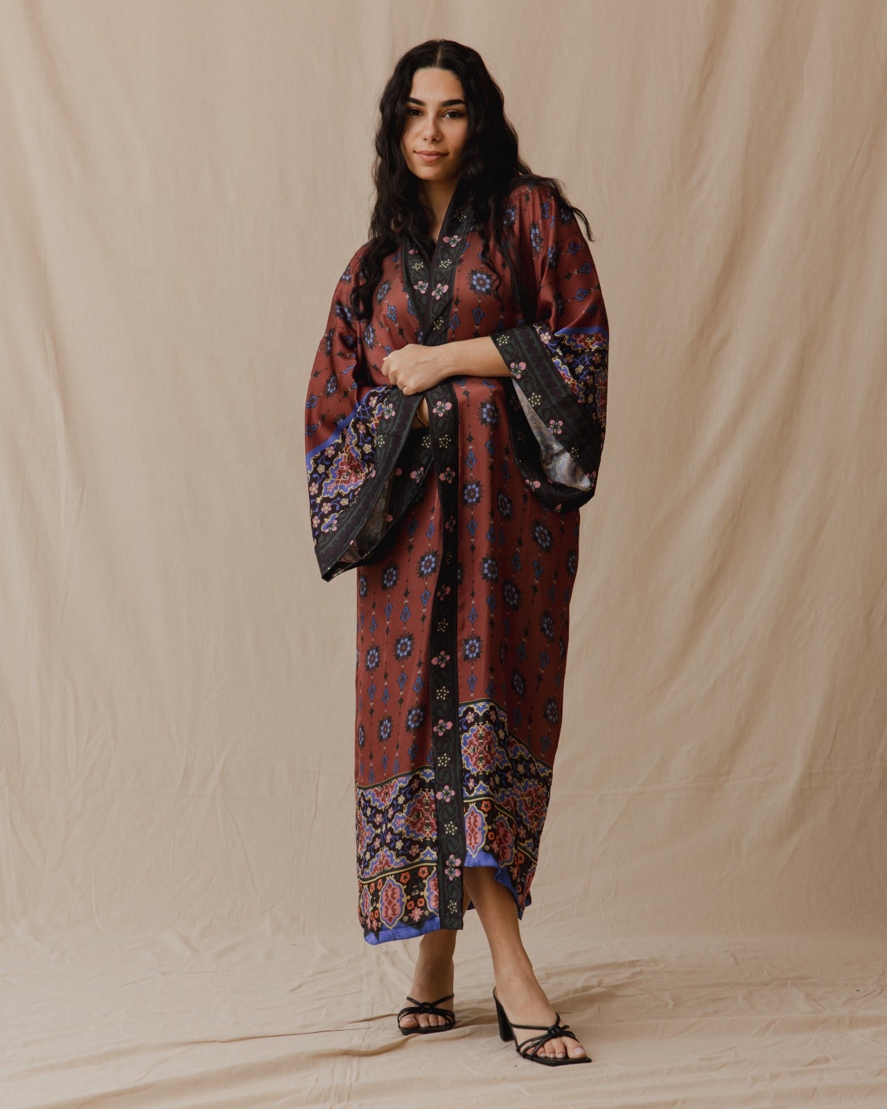 Oriental Festival Satin Kimono