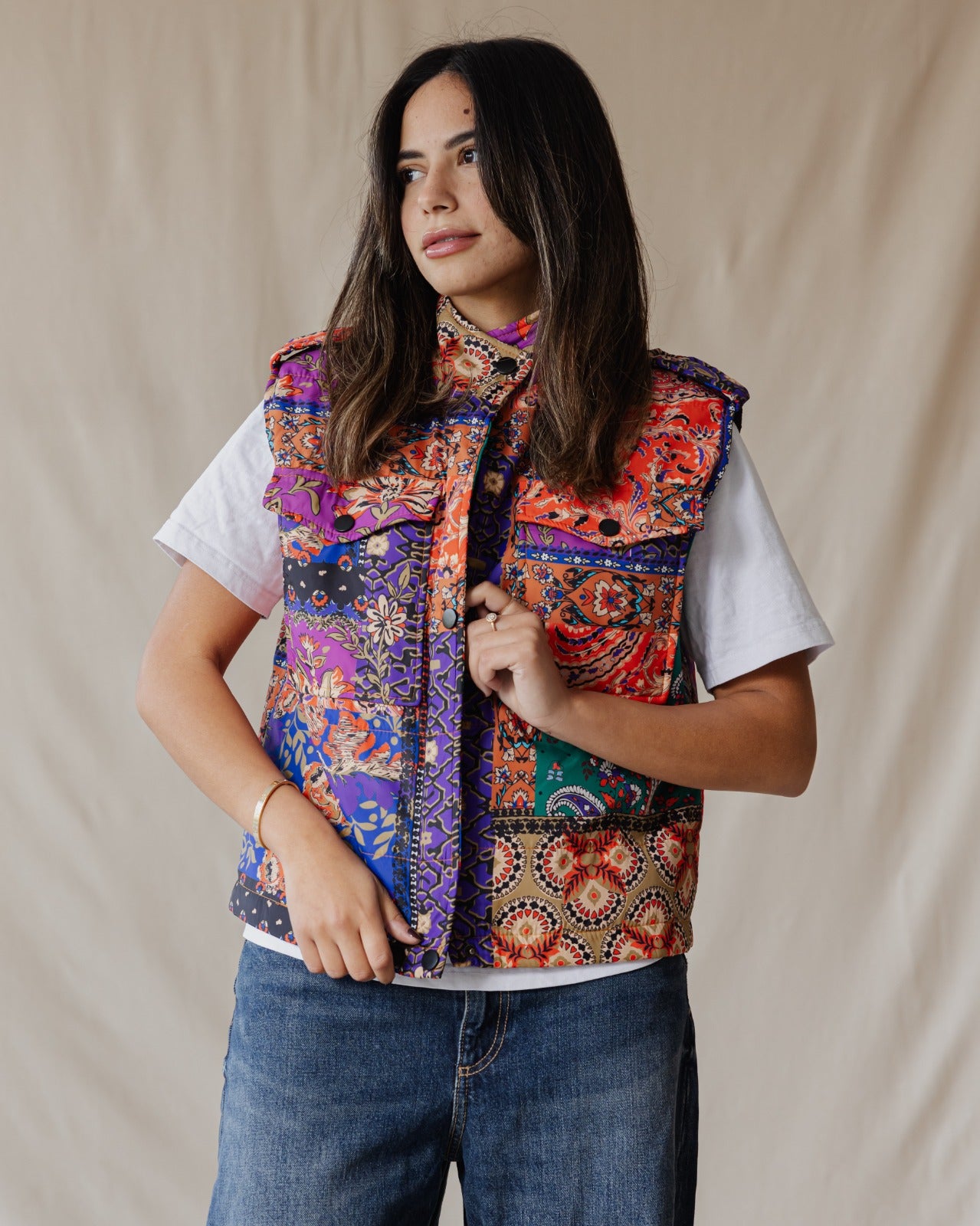 Bloom Stitches Quilted Vest