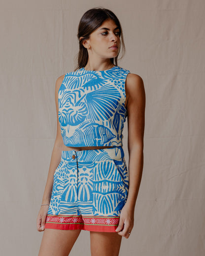 Conjunto de lino Ocean Treasures Azul