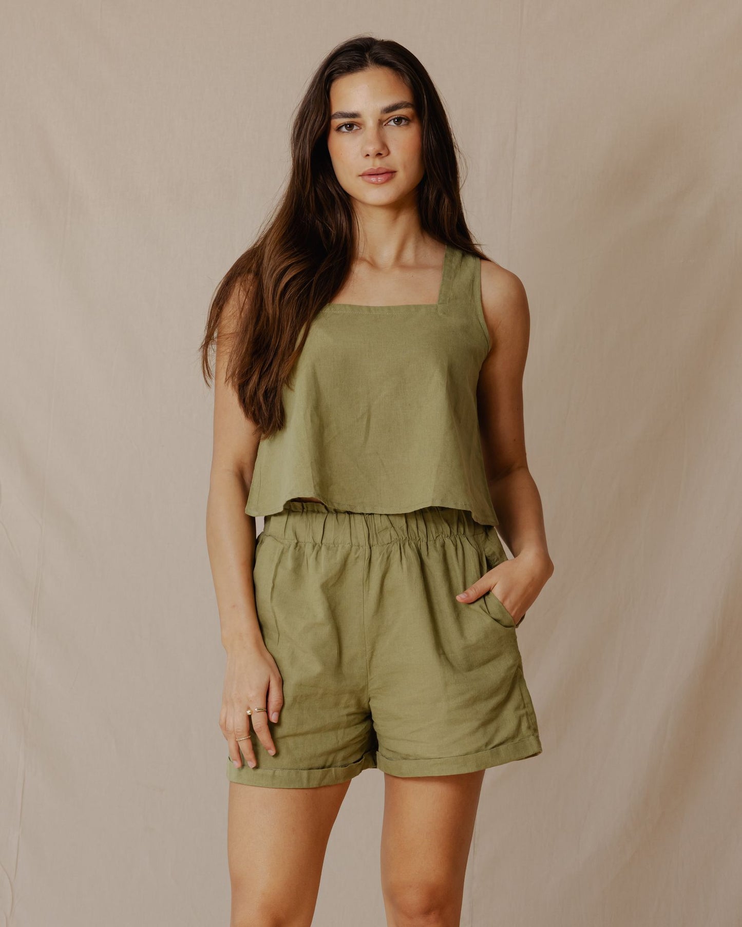 Minimal Linen Set Olive