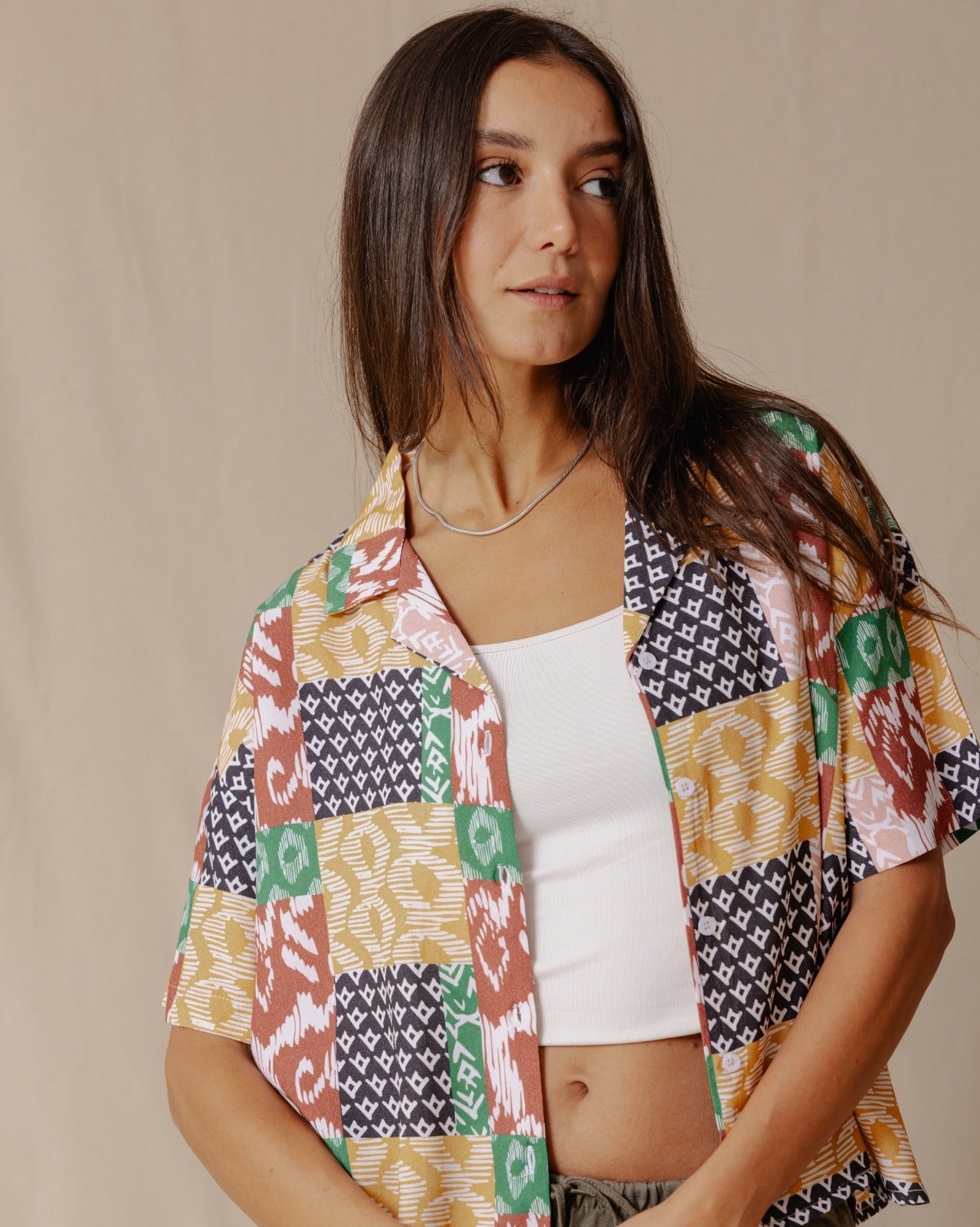 Camisa Patchwork Verano Marrón