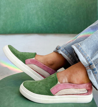 Espadrillas Slip On Menta X Rosa