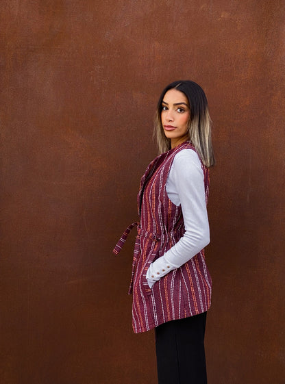 Gilet Grace in cotone bordeaux