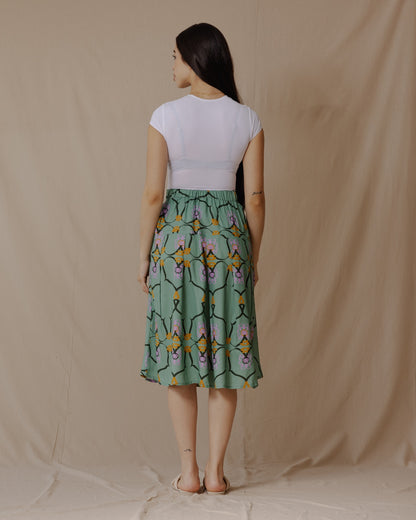 Falda Midi Lilly Of The Valley Verde Menta