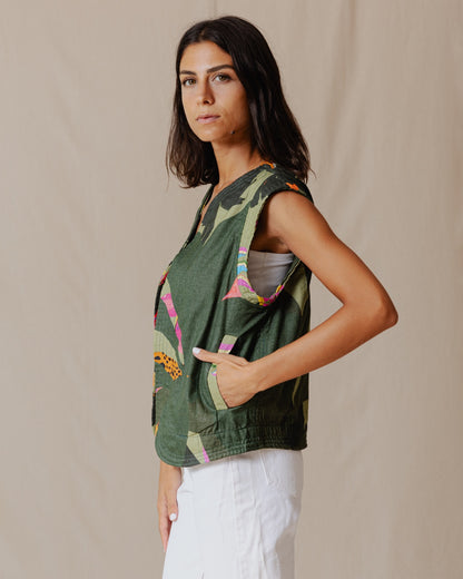 Jungle Leaves Quilted Vest