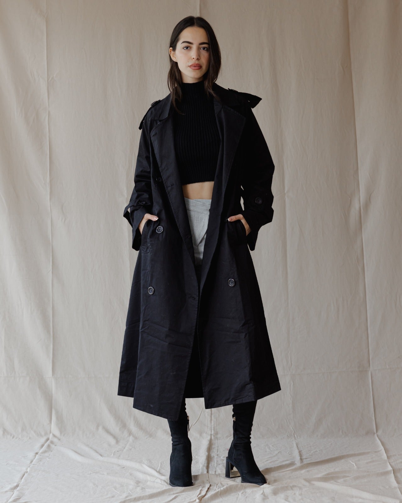 Trench Relax Fit Noir