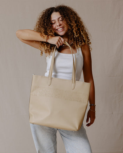 Tote in pelle Maya Beige