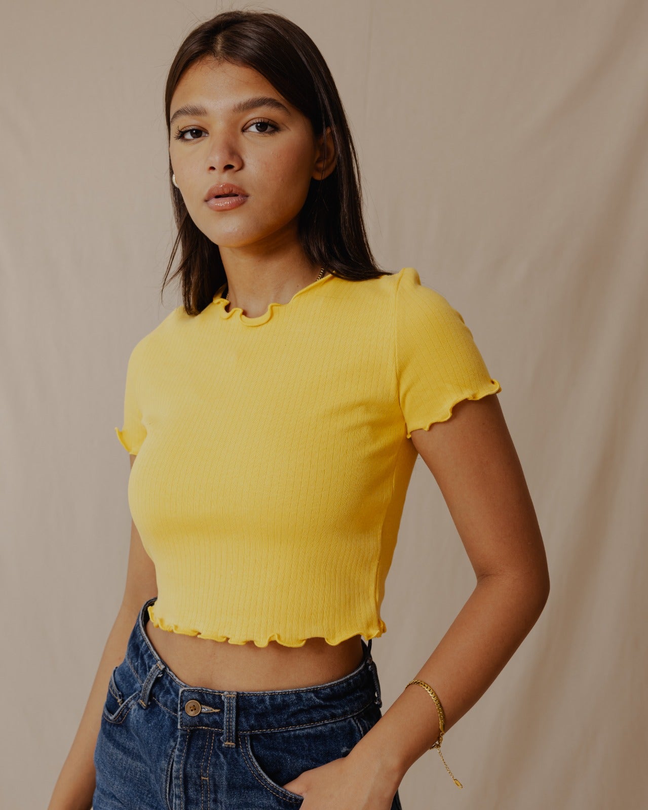 Crop Top Tous les jours Jaune