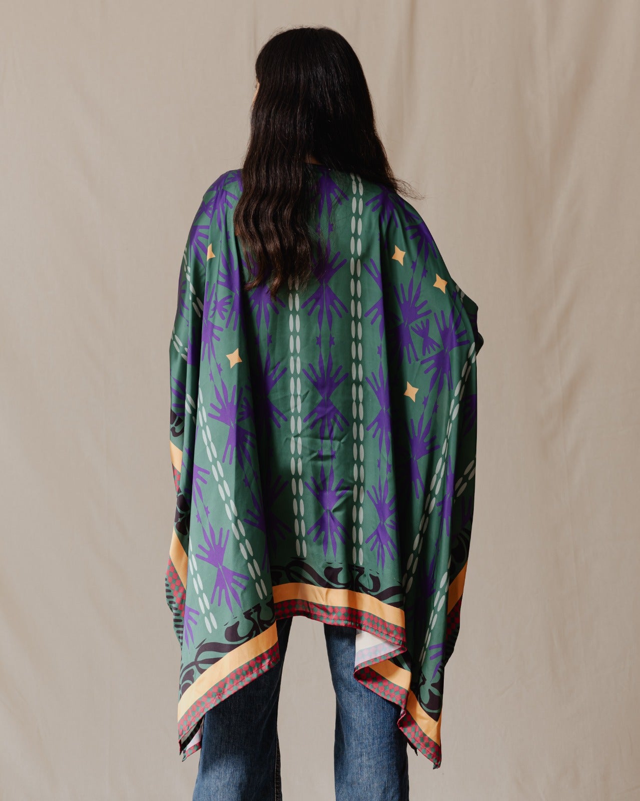 Kimono de noche de ajedrez