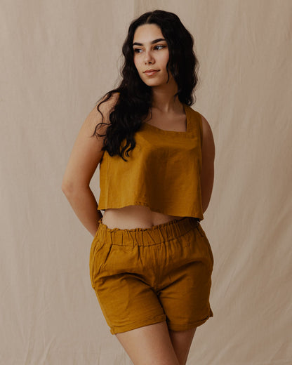 Minimal Linen Set Mustard