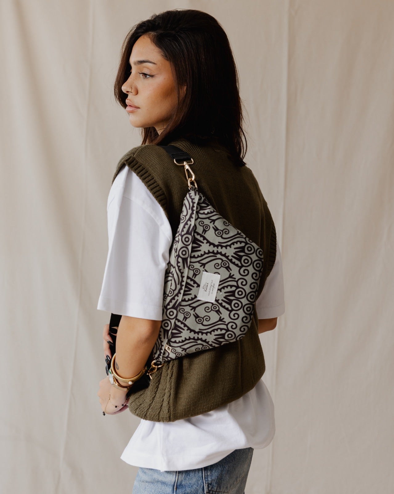 Tribal Birds Sage X Green Fanny Pack