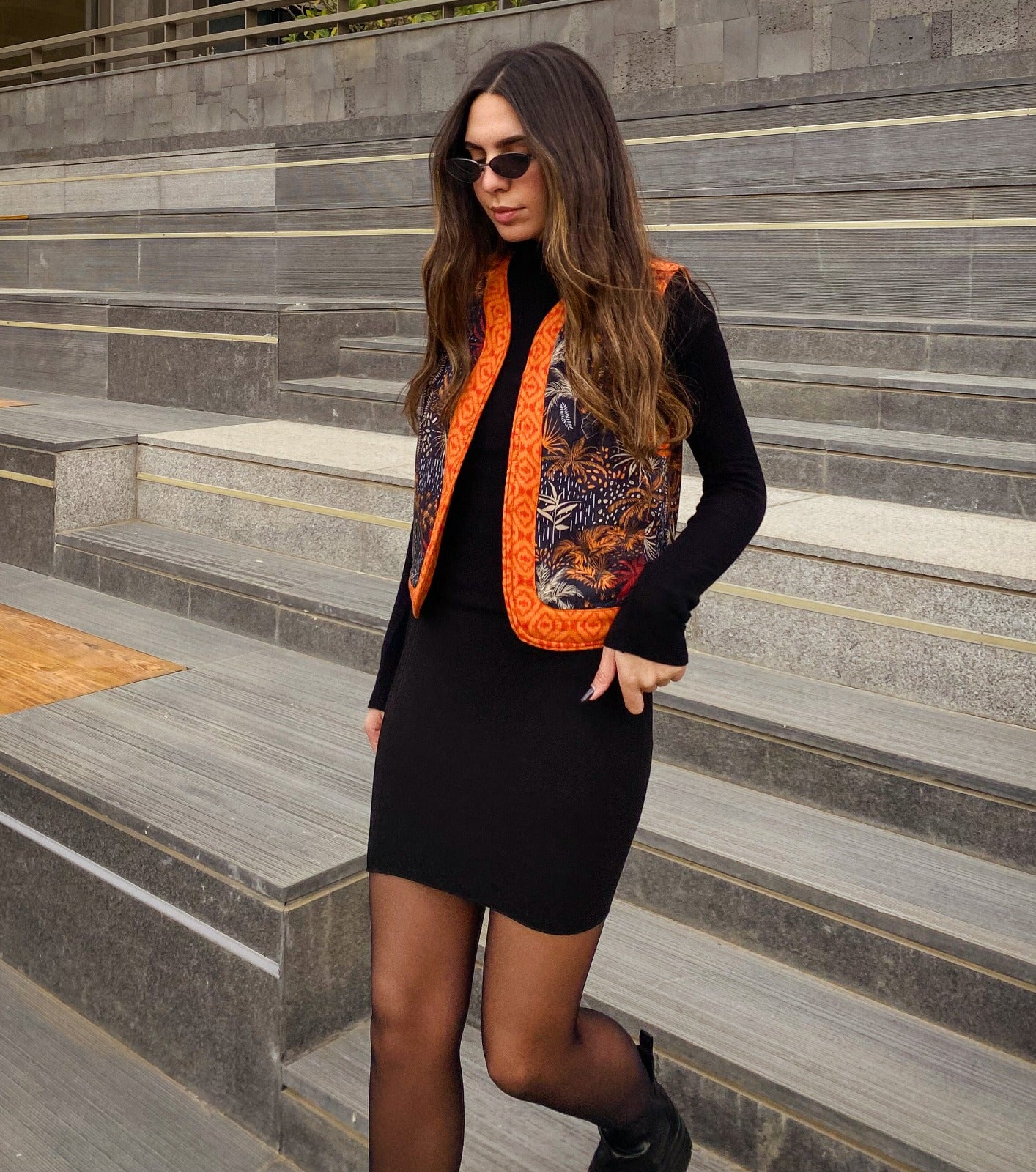 Gilet réversible Jungle Noir X Orange