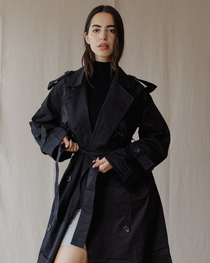 Trench Relax Fit Noir