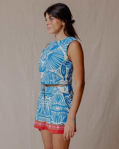 Conjunto de lino Ocean Treasures Azul