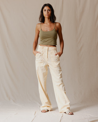 Pantaloni di lino classici beige