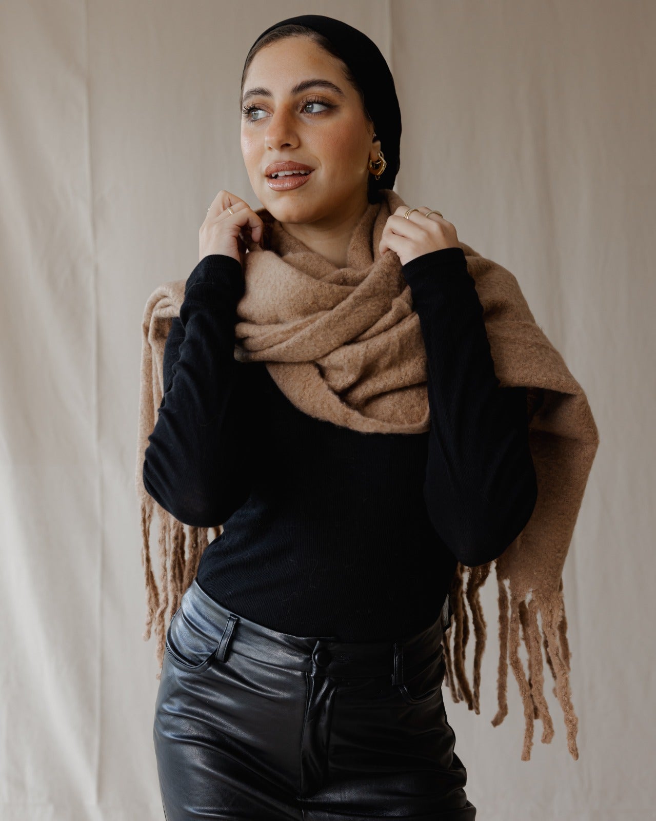 Plain Winter Scarf Camel