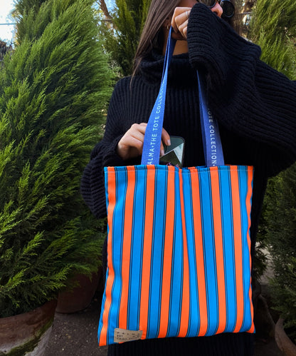 Lineare Tote Orange X Blau