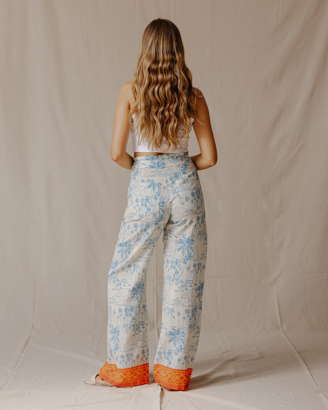 Pantalón Coast Palm Linen Azul