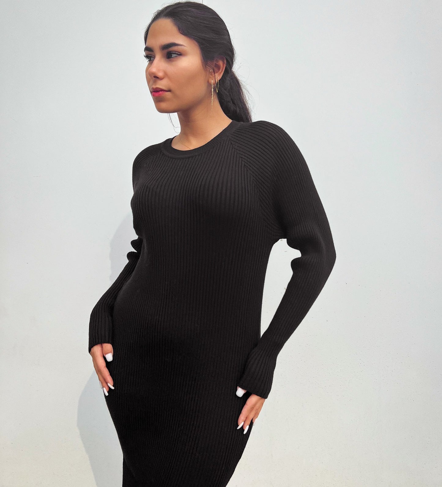 Robe en tricot Daring Noir