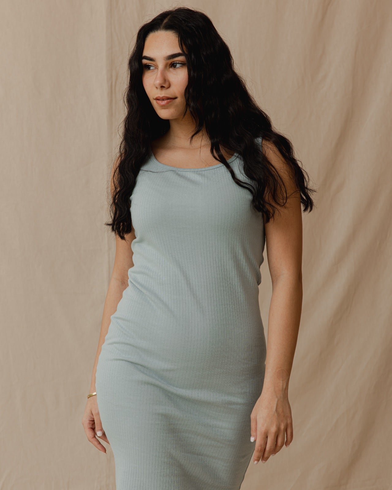 Minimal Ribbed Dress Mint