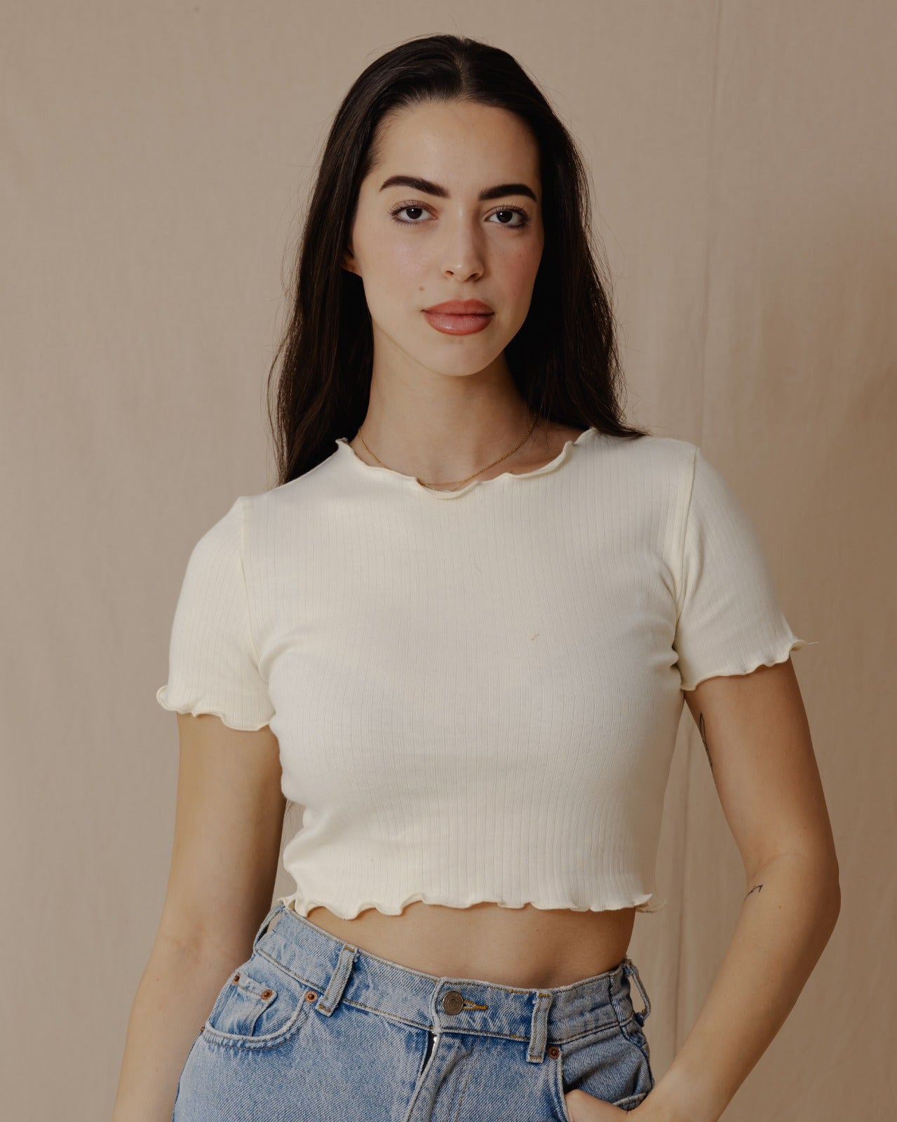 Top Everyday Crop Jaune Clair