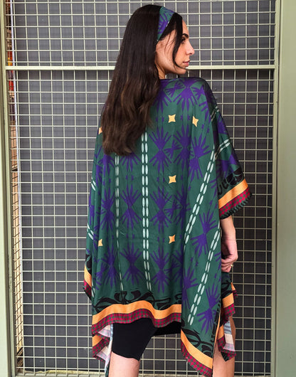 Kimono de noche de ajedrez