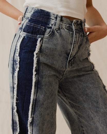 Two-Toned Denim Pants