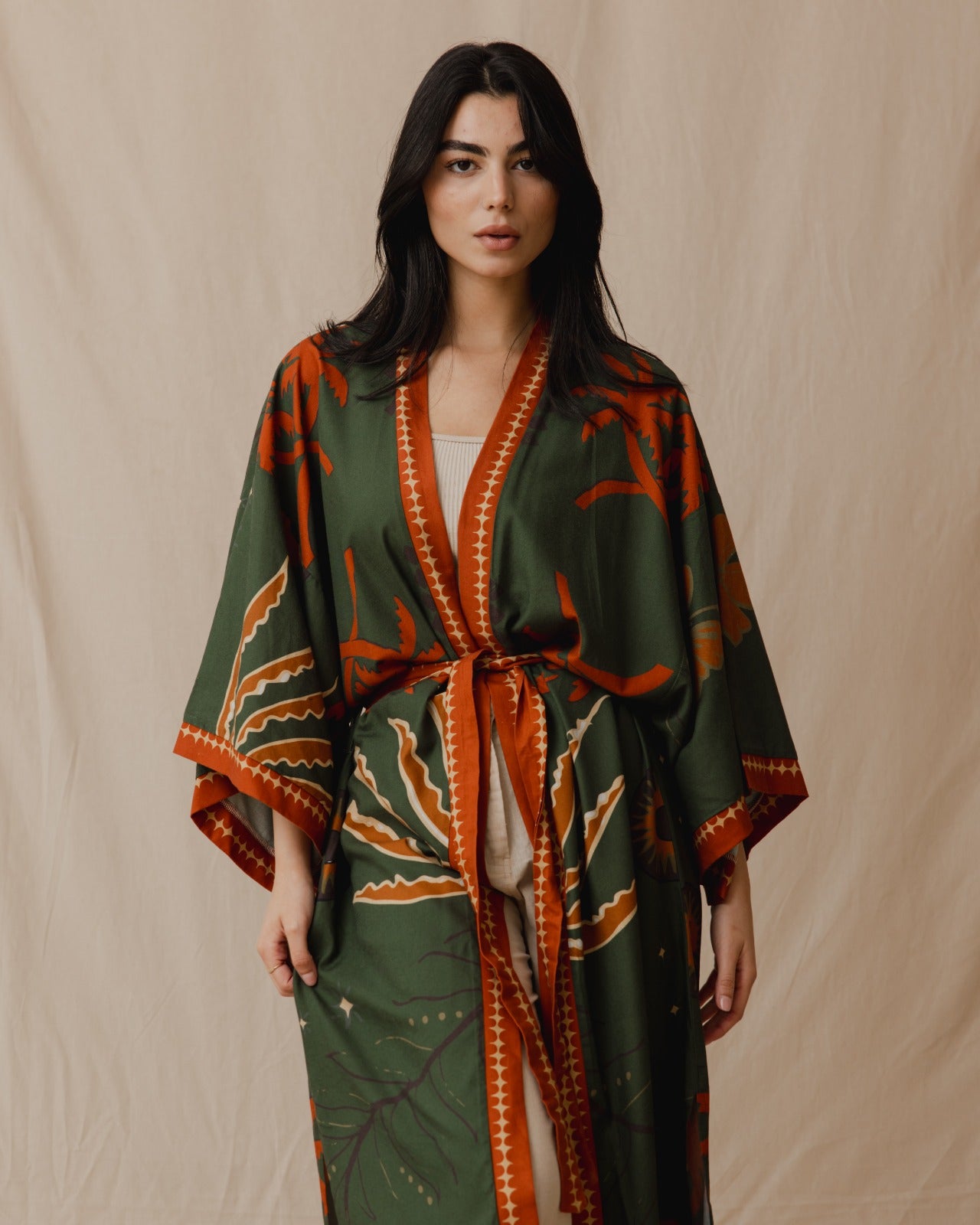 Island Dreams Kimono Invernal Oliva