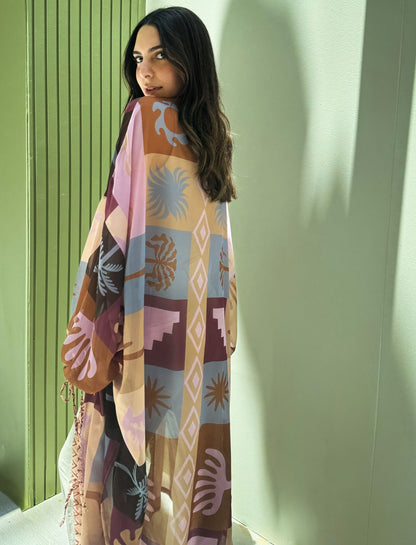 Yukata Kimono in nackten Farben