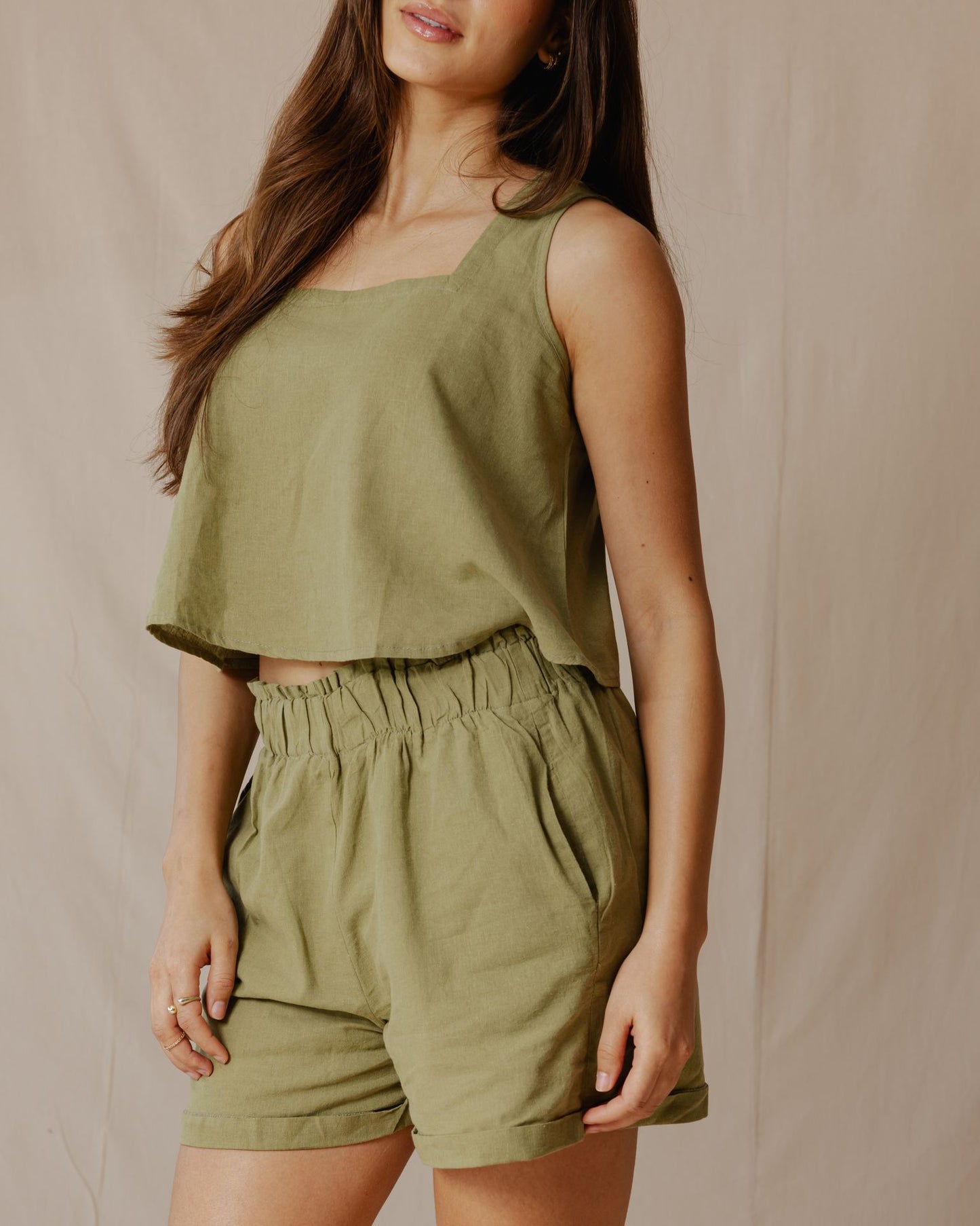 Minimal Linen Set Olive