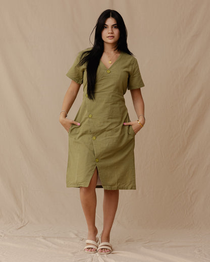 Robe en lin Resort Olive