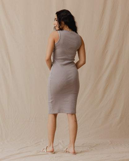 Sleeveless Ribbed Dress Lilac