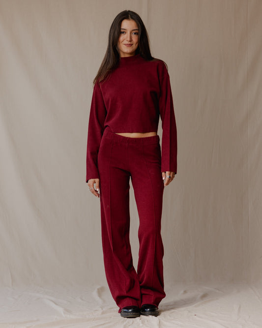 Relaxed Cashmere Set Burgundy