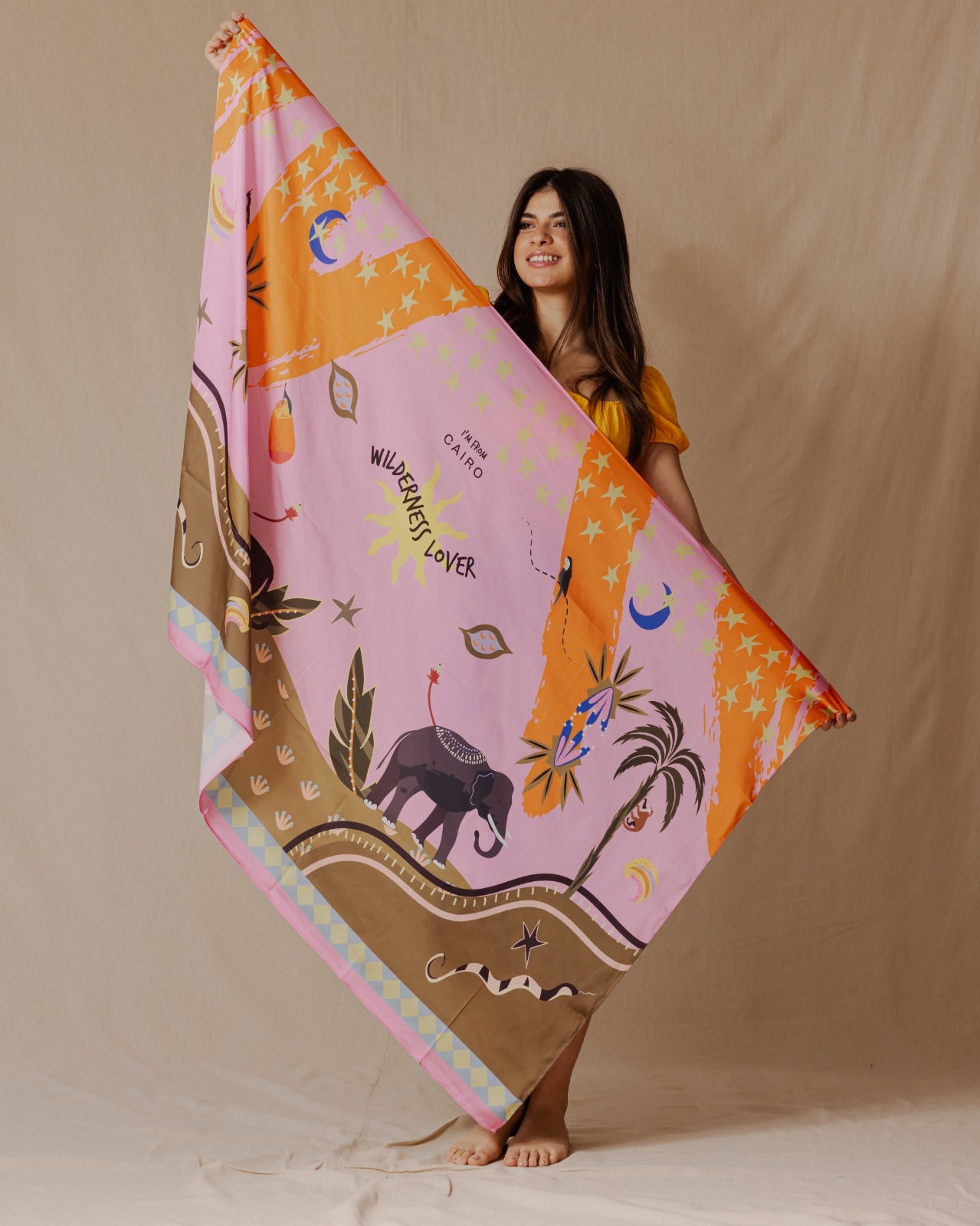 Rose vif X Orange Wilderness Lover Coverup